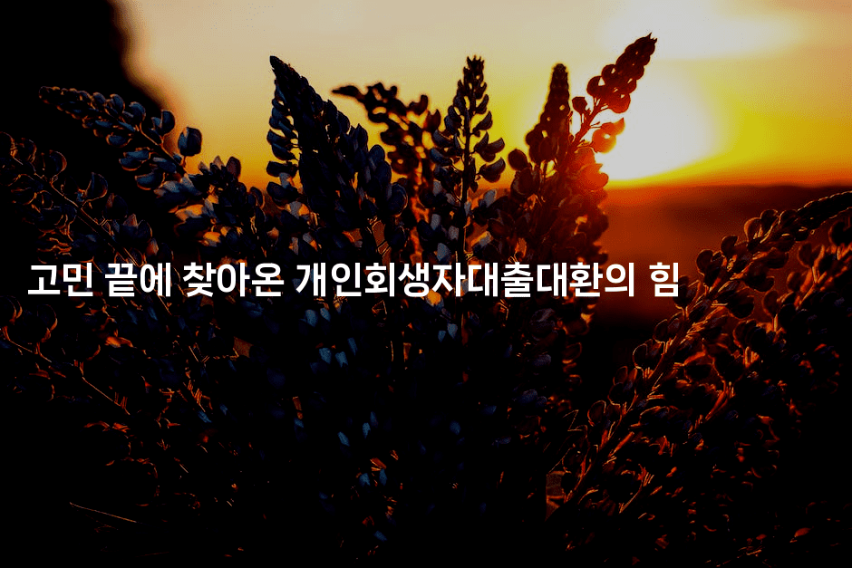 고민 끝에 찾아온 개인회생자대출대환의 힘