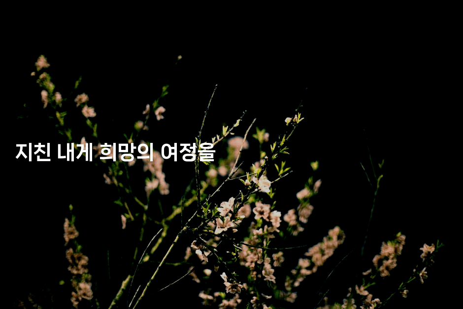 지친 내게 희망의 여정을