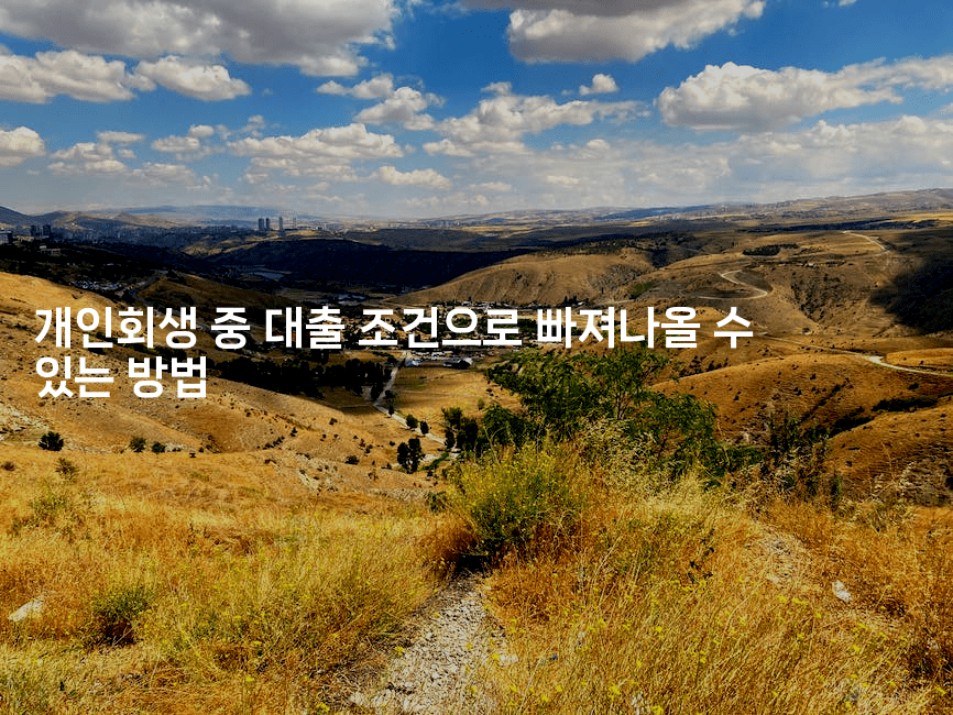 개인회생 중 대출 조건으로 빠져나올 수 있는 방법-웨폰뱅크